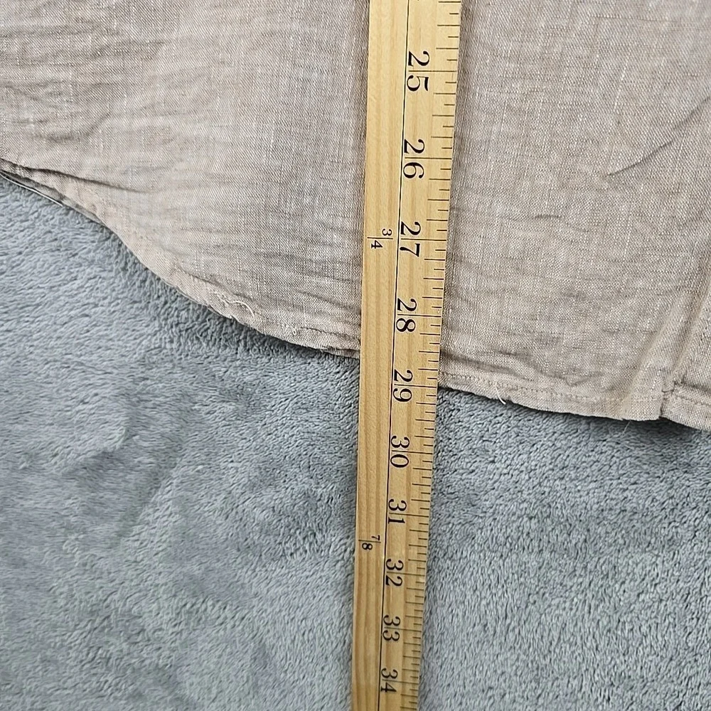 Porter &‎ Ash 100% Linen Shirt Mens XL Biege Lighteight Short Sleeve Button Up - Picture 8 of 9